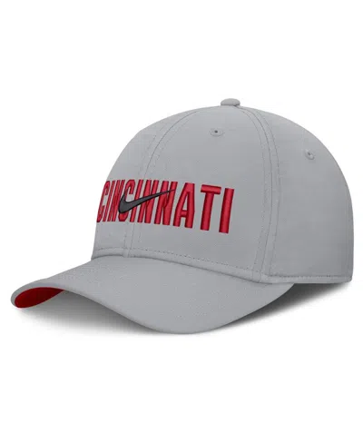 Nike Men's Gray Cincinnati Reds Primetime Rise Dri-fit Flex Hat