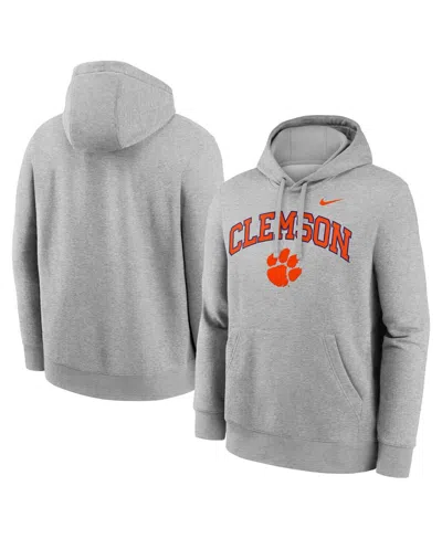 NIKE MEN'S GRAY CLEMSON TIGERS CLUB FLEECE ARCH PULLOVER HOODIE