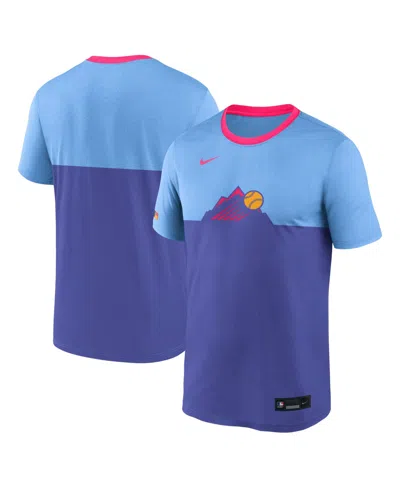 NIKE MEN'S GRAY COLORADO ROCKIES 2025 CITY CONNECT AUTHENTIC COLLECTION VELOCITY PERFORMANCE T-SHIRT
