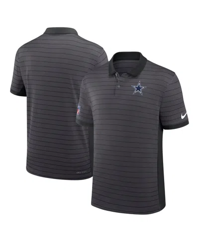 Nike Men's Gray Dallas Cowboys Sideline Victory Stripe Performance Polo Shirt