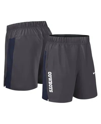 Nike Gray Dallas Cowboys Woven Victory Performance Shorts In Black