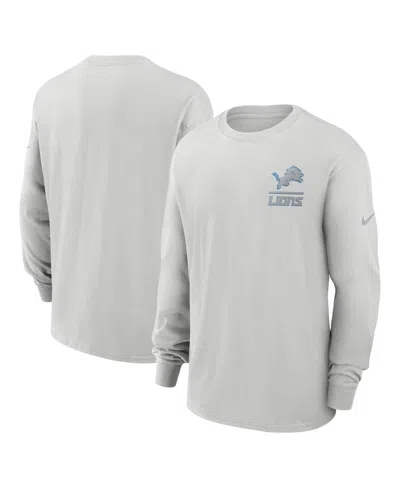 NIKE MEN'S GRAY DETROIT LIONS ESSENTIAL HEAVY MAX90 LONG SLEEVE T-SHIRT
