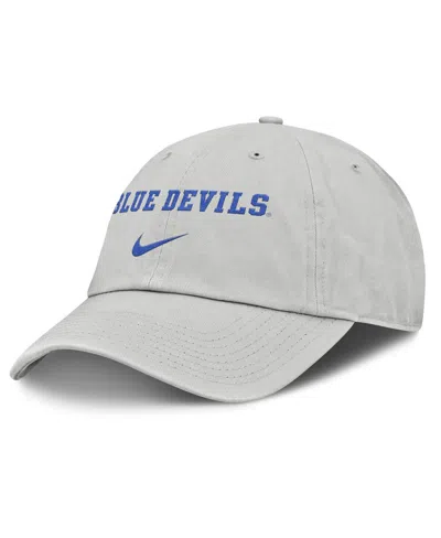 NIKE MEN'S GRAY DUKE BLUE DEVILS 2025 ON-FIELD GAMEDAY CLUB ADJUSTABLE HAT