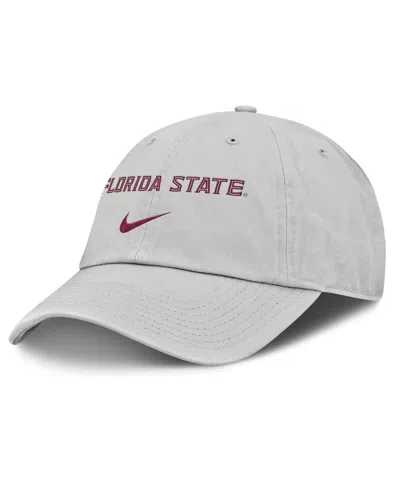NIKE MEN'S GRAY FLORIDA STATE SEMINOLES 2025 ON-FIELD GAMEDAY CLUB ADJUSTABLE HAT