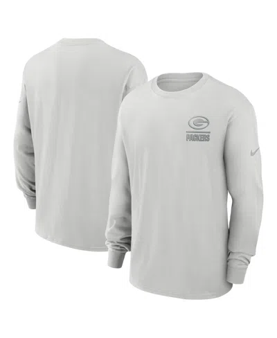 NIKE MEN'S GRAY GREEN BAY PACKERS ESSENTIAL HEAVY MAX90 LONG SLEEVE T-SHIRT