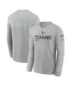 Nike Houston Texans Salute To Service Mascot Edge Legend  Men's Nfl Long-sleeve T-shirt In Gray