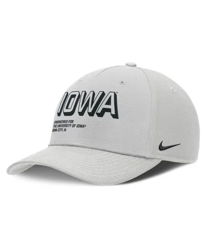 Nike Men's Gray Iowa Hawkeyes 2025 Sideline Dust Pinched Rise Adjustable Hat In White