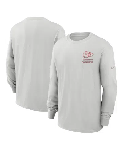 NIKE MEN'S GRAY KANSAS CITY CHIEFS ESSENTIAL HEAVY MAX90 LONG SLEEVE T-SHIRT