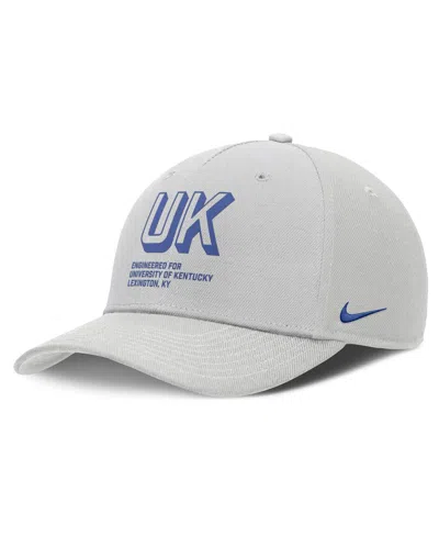 Nike Men's Gray Kentucky Wildcats 2025 Sideline Dust Pinched Rise Adjustable Hat In White
