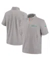 Nike Gray Miami Dolphins 2024 Sideline Coach Short Sleeve Half-zip Hoodie Jacket In Gray