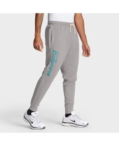 NIKE MEN'S GRAY MIAMI DOLPHINS SIDELINE GROUND GAME PERFORMANCE TAPER PANTS