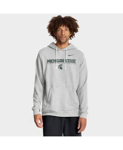 NIKE MEN'S GRAY MICHIGAN STATE SPARTANS 2025 SIDELINE STANDARD ISSUE DRI-FIT HOODIE