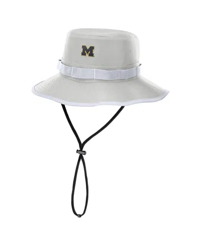 Nike Gray Michigan Wolverines 2025 Sideline Apex Boonie Bucket Hat In Silver