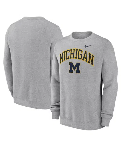 Nike Men's Gray Michigan Wolverines Arch Pullover Sweatshirt