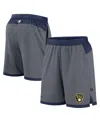 Nike Men's Gray Milwaukee Brewers Authentic Collection Flex Vent Performance Shorts In Gray,navy