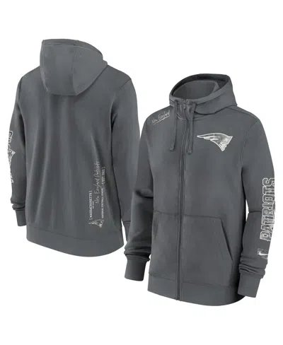 Nike Men's Gray New England Patriots Statement Performance Full-zip Hoodie Jacket