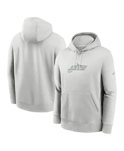 NIKE MEN'S GRAY NEW YORK JETS EDGE PACK FRENCH TERRY CLUB PULLOVER HOODIE