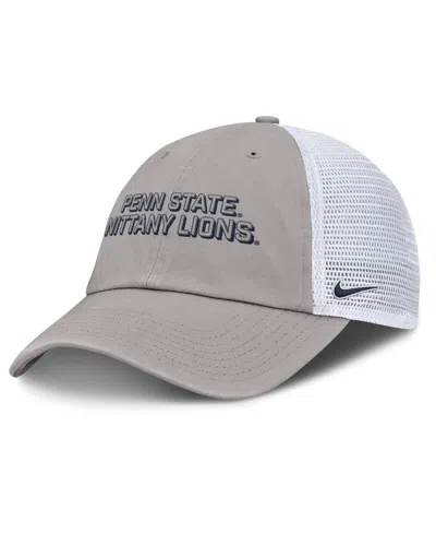 NIKE MEN'S GRAY PENN STATE NITTANY LIONS 2025 GAMEDAY ON-FIELD CLUB ADJUSTABLE TRUCKER HAT