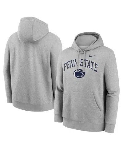 NIKE MEN'S GRAY PENN STATE NITTANY LIONS CLUB FLEECE ARCH PULLOVER HOODIE