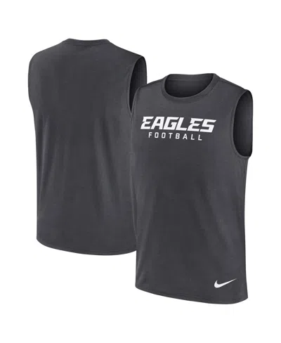 Nike Men's Gray Philadelphia Eagles Primetime Legend Performance Muscle Tank Top In Black