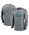 Nike Gray Philadelphia Eagles Sideline Velocity Performance Long Sleeve T-shirt In Gray