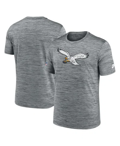 NIKE MEN'S GRAY PHILADELPHIA EAGLES VELOCITY ALTERNATE LOGO PERFORMANCE T-SHIRT