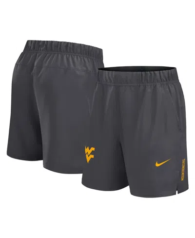NIKE MEN'S GRAY WEST VIRGINIA MOUNTAINEERS PRIMETIME WOVEN VICTORY PERFORMANCE SHORTS