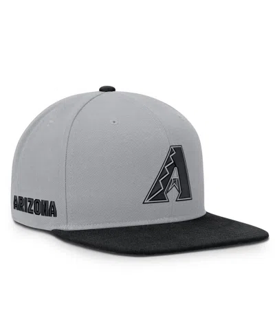 Nike Men's Gray/black Arizona Diamondbacks Primetime Pro Dri-fit Snapback Hat