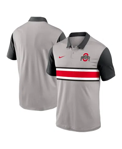 Nike Men's Gray/black Ohio State Buckeyes Vapor Performance Polo Shirt