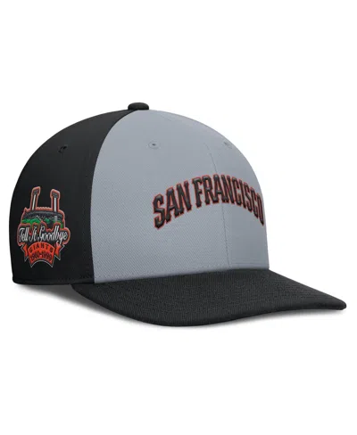 Nike Men's Gray/black San Francisco Giants Pro Performance Snapback Hat In Gray,black