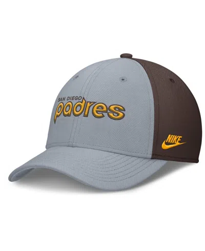 Nike Men's Gray/brown San Diego Padres Rise Swoosh Performance Flex Hat In Multi