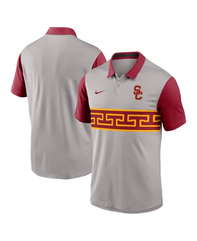 Nike Men's Gray/cardinal Usc Trojans Vapor Performance Polo Shirt In Multi