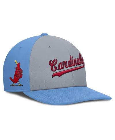 Nike Men's Gray/light Blue St. Louis Cardinals Pro Performance Snapback Hat In Gray,light Blue