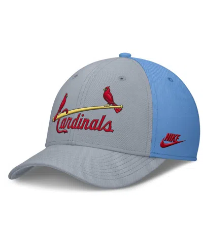 Nike Men's Gray/light Blue St. Louis Cardinals Rise Swoosh Performance Flex Hat In Multi