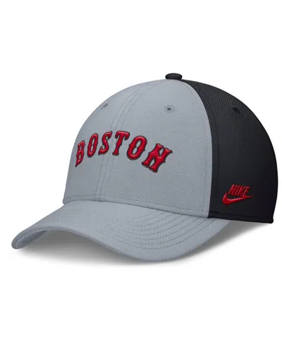 Nike Men's Gray/navy Boston Red Sox Rise Swoosh Performance Flex Hat In Multi