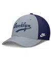 Nike Men's Gray/navy Brooklyn Dodgers Rise Swoosh Performance Flex Hat