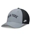 Nike Men's Gray/navy New York Yankees Rise Swoosh Performance Flex Hat
