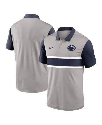Nike Men's Gray/navy Penn State Nittany Lions Vapor Performance Polo Shirt
