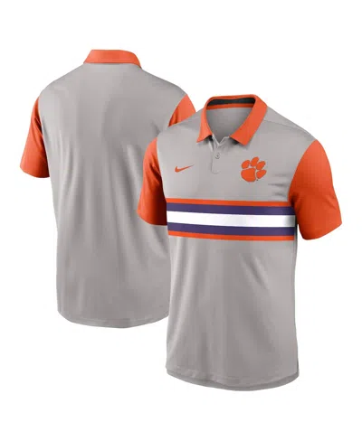 Nike Men's Gray/orange Clemson Tigers Vapor Performance Polo Shirt