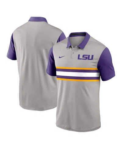 Nike Men's Gray/purple Lsu Tigers Vapor Performance Polo Shirt