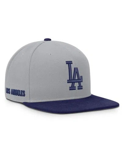 Nike Men's Gray/royal Los Angeles Dodgers Primetime Pro Dri-fit Snapback Hat