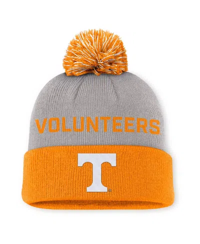 Nike Men's Gray/tennessee Orange Tennessee Volunteers Primetime Peak Cuffed Pom With Knit Hat