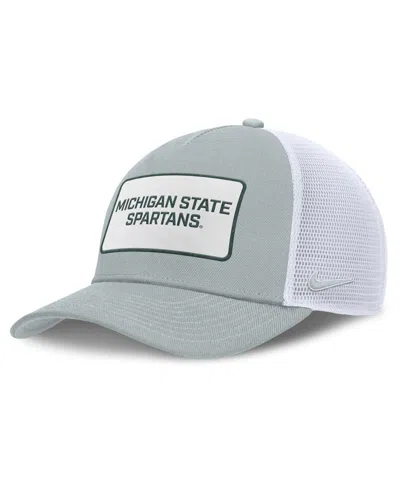 Nike Men's Gray/white Michigan State Spartans 2025 On-field Rise Patch Trucker Adjustable Hat In Multi
