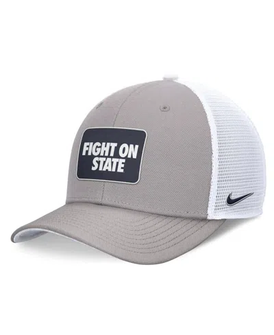 Nike Men's Gray/white Penn State Nittany Lions Local Trucker Adjustable Hat In Gray,white