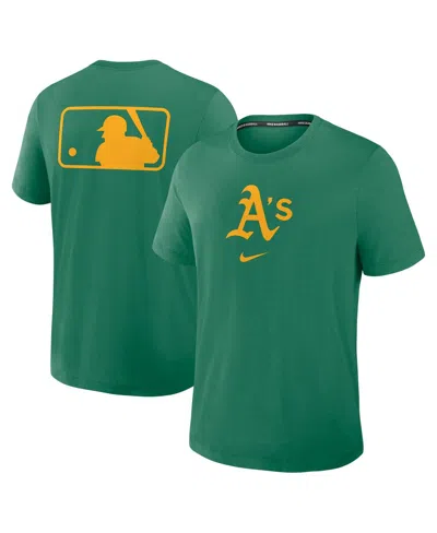 NIKE MEN'S GREEN ATHLETICS AUTHENTIC COLLECTION EARLY WORK TRI-BLEND PERFORMANCE T-SHIRT