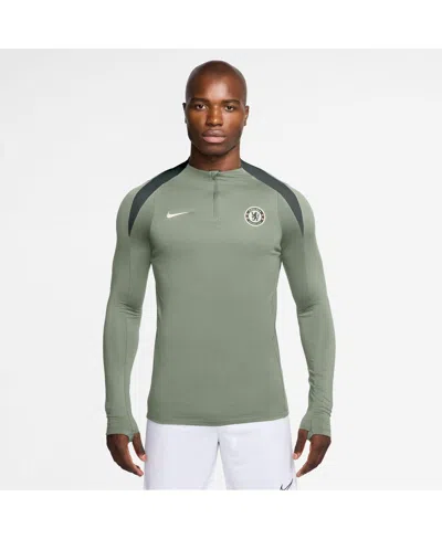 Nike Men's Green Chelsea 2025/26 Strike Drill Raglan Quarter-zip Long Sleeve Sweatshirt