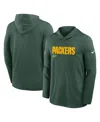 Nike Green Green Bay Packers Sideline Pure Fury Performance Long Sleeve Hoodie T-shirt In Green
