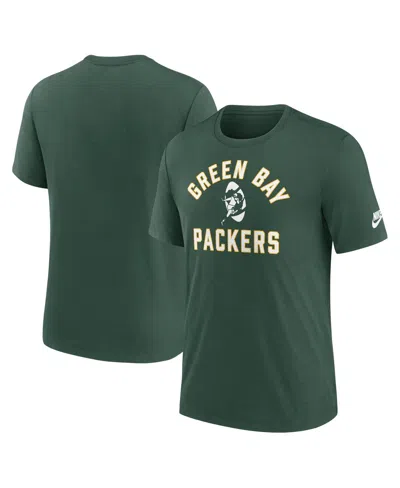 NIKE MEN'S GREEN GREEN BAY PACKERS FAVORABLE TIMELINE TRI-BLEND T-SHIRT