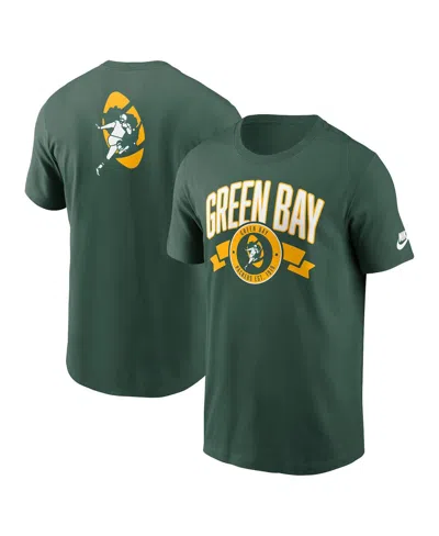 NIKE MEN'S GREEN GREEN BAY PACKERS REWIND FRONT AND BACK HIT ESSENTIAL T-SHIRT