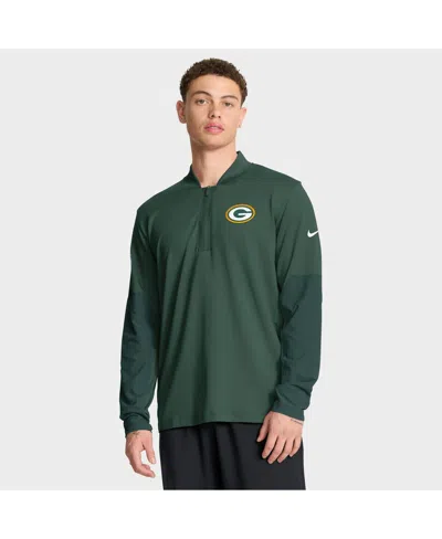 Nike Men's Green Green Bay Packers Sideline Dri-fit Half-zip Pullover Sweatshirt